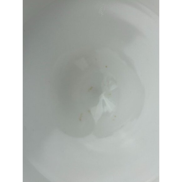 Fenton Silver Crest Pedestal Compote Bowl Clear Ribbon Ruffle White Milk Glass - Picture 8 of 13